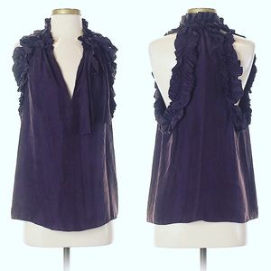 Robert Rodriguez Ruffle Silk Blouse